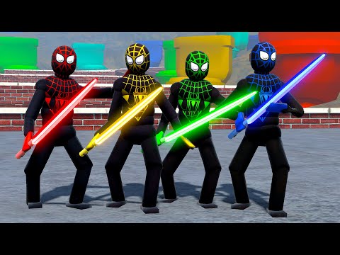SPIDER-MAN GAME LIGHTSABER BATTLE - EPIC RAGDOLL PHYSICS