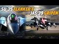 SU 35 Flanker VS Gripen Dogfight DCS World