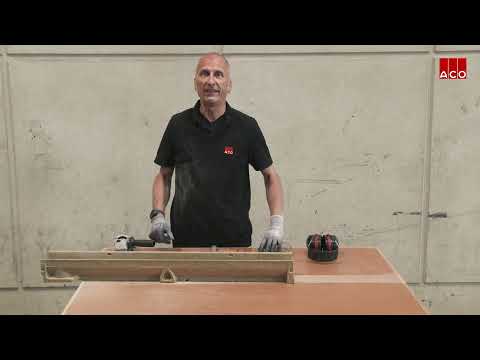 So öffnen Sie den Ablaufstutzen einer ACO Standardline mit einem Trennschleifer