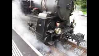 preview picture of video 'Steam Train over the Brünig Pass, Switzerland (2/5): Steam engine'