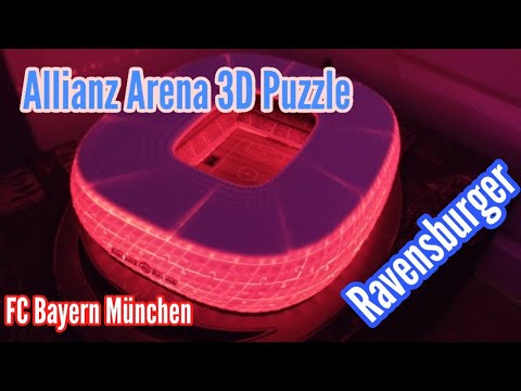 Ravensburger 3D Puzzle Allianz Arena bei Nacht FC Bayern Münschen puzzeln in Echtzeit