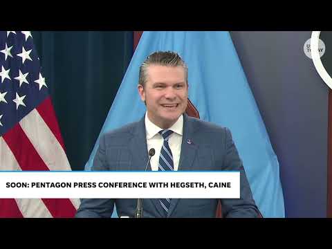 Pete Hegseth press conference at Pentagon outlines US-Iran ceasefire, impact on Strait of Hormuz
