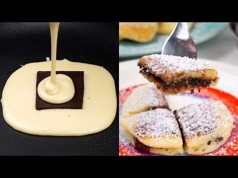 Pancakes stuffed with chocolate: ready in a few minutes!