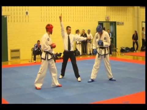 ITF Taekwon-Do 2012 Eastern Canadians - Mens light-heavy sparring (round 1)