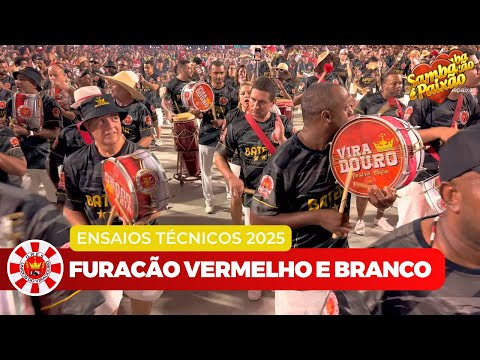 Viradouro 2025 Ao Vivo | Super Esquenta Bateria Furacão Vermelho e Branco