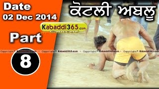 Kotli Ablu (Muktsar) Kabaddi Tournament 2 Dec 2014 Part 1 by Kabaddi365.com