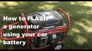 Energizing (flashing) your generator with a car battery