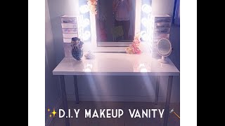 D.I.Y Makeup Vanity ( BUDGET FRIENDLY) | Monica Ferraro