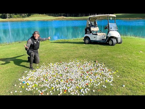 Diving Golf Course Ponds For Thousands of LOST Golfballs!! (Water Hazard)