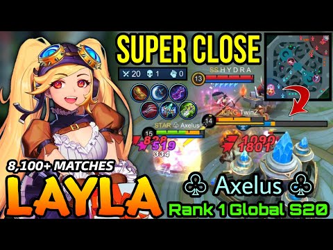 Super Close War!! 20 Kills Layla 8,100+ Matches Save the Day! - Top 1 Global Layla S20 by ♧ Axelus ♧