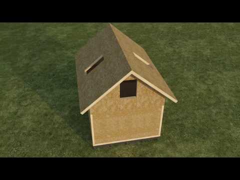 3D animation of SIP construction for house with basics on the ground screws