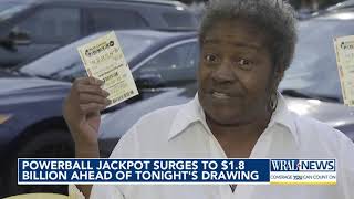 Powerball surges to $1.8B ahead of Saturday's drawing