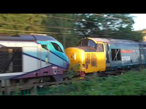 68021 with 37424 dit 0z21 Carlisle Kingmoor - Crewe Gresty Bridge, Sat. 28th August 2021