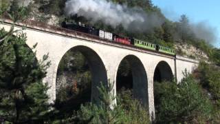 preview picture of video 'Le Train des Pignes à vapeur sur le Viaduc de la Donne'