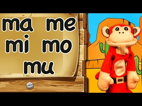 Las Sílabas ma me mi mo mu - El Mono sílabo en La Escuelita Divertida de los Niños