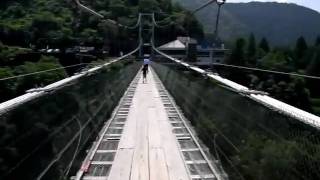 preview picture of video '谷瀬のつり橋・奈良県十津川村：Japan,Nara,Totsukawa-village,suspension bridge'
