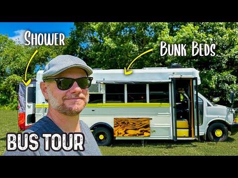 SKOOLIE Conversion for Family Camping on a Budget With Shower