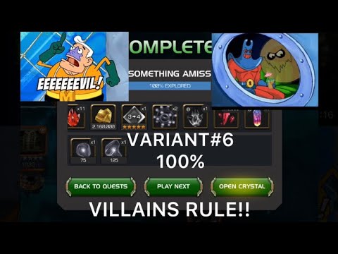 Variant #6 Villains! Explored 100% Rewards & Crystal Opening! Marvel Contest of Champions