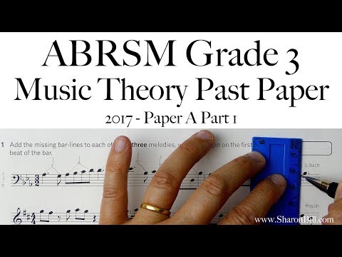 ABRSM Music Theory Grade 3 Past Paper 2017 A Part 1 with Sharon Bill