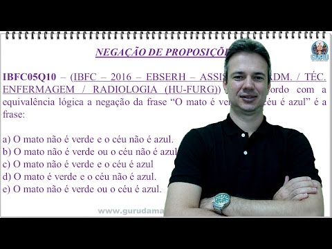 IBFC08NMQ05 - IBFC - 2016 - EBSERH - HU - FURG - NEGAÇÃO DE PROPOSIÇÕES