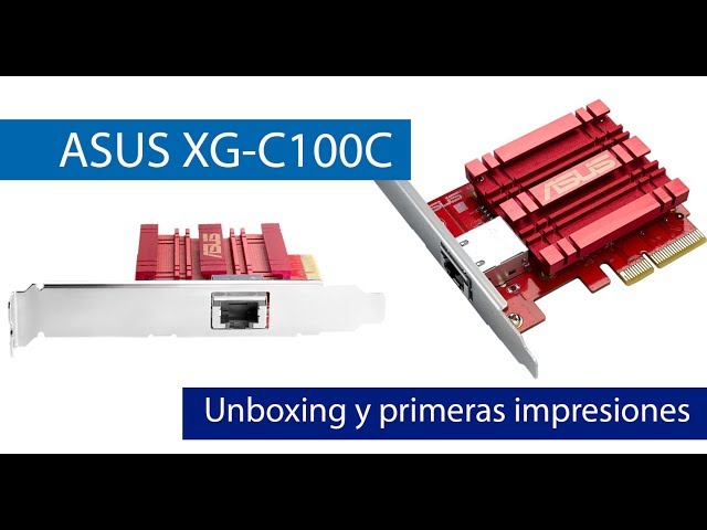 Vídeo relacionado con ASUS XG-C100C - Adaptador de Red PCIe 10GBase-T Compatible con Versiones anteriores con estándares de 5/2,5/1G y 100 Mbps, un Puerto RJ45 y QoS Integrado en Rojo/Plata