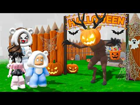 Trick or treating with my son on 99 nights roblox!
