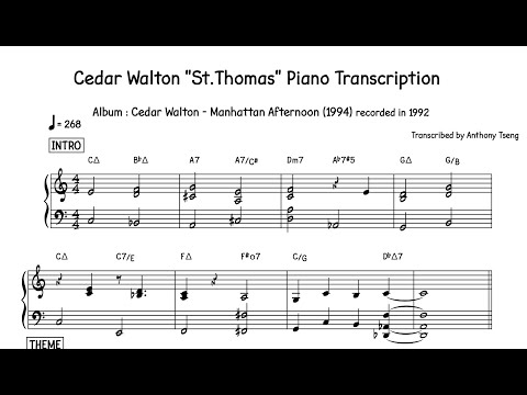 Cedar Walton "St.Thomas" Piano Transcription