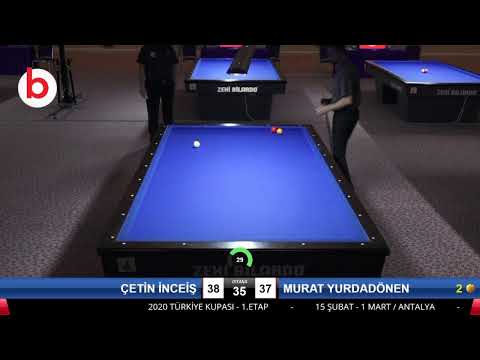 ÇETİN İNCEİŞ & MURAT YURDADÖNEN Bilardo Maçı - 2020 TK 1.ETAP ANTALYA-FİNAL 1/16