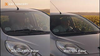 With & Without Circular Polarizers Filter Effect Comparison | K&F CONCEPT CPL Fi