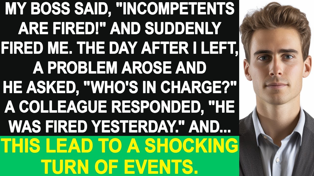 My boss suddenly fired me. The next day, a problem arose and it led to a schocking turn of events.