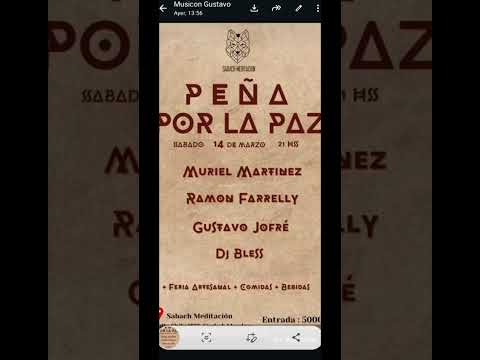 PEÑA POR LA PAZ   Sábad 14  21 hs Calle Chile 1817 cdad de Mendoza Argentina VES #ia #Mendoza #rock