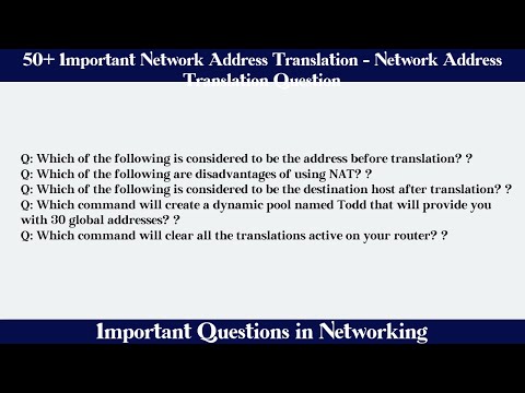 MCQ Questions Network Address Translation - Network Address Translation with Answers