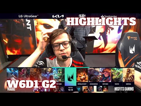 RGE vs MSF - Highlights | Week 6 Day 1 S12 LEC Summer 2022 | Rogue vs Misfits W6D1