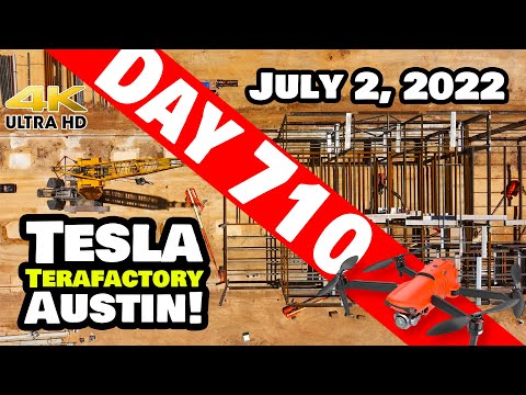 CATHODE BUILDING ADVANCES AT GIGA TEXAS! - Tesla Gigafactory Austin 4K  Day 710 - 7/2/22-Tesla Texas