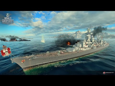 WOWS MAZ6R GERMAN BATTLESHIP TIRPITZ & CRUISER PRINZ EUGEN, BRAWL BATTLE