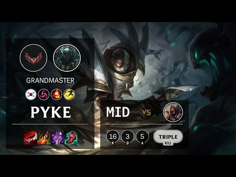 Pyke Mid vs Zed - KR Grandmaster Patch 12.3