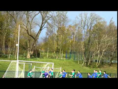 Aquinas FC/under 17s 1999s/Corner headed back out. half time whistle blows