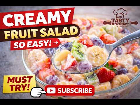 The BEST Creamy Fruit Salad! Quick, Refreshing & Perfect for Any Occasion! #youtubeshorts #trending