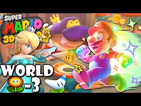 Super Mario 3D World: 2P Co-Op! Boss Blitz FLOWER-3 (Nintendo Wii U HD Gameplay Walkthrough)