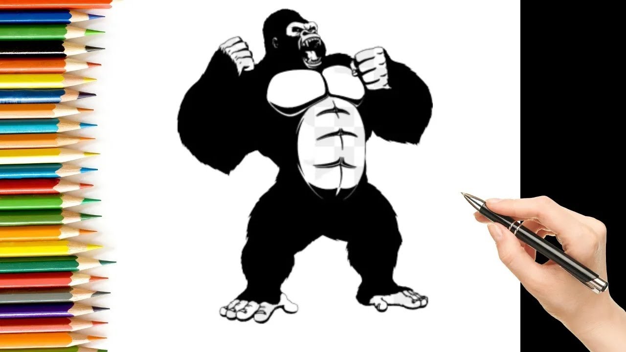How to Draw easy King kong step by step for Kids   #shorts
