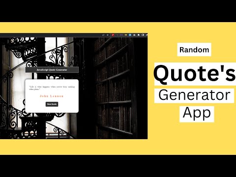 Build A Random Quote Generator Html Css Javascript Tutorial For Beginners