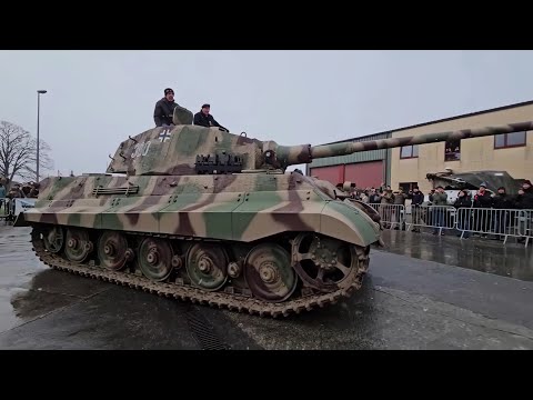 WWII German King Tiger (Tiger II) tank & Allied military vehicles at Bastogne #ww2 #tank #history