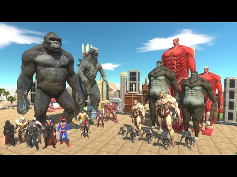 Kingkong Godzilla Superheros Vs Titan Team
