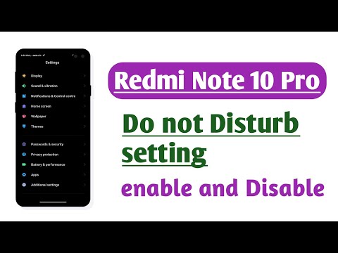 Redmi Note 10 Pro , Do Not Disturb setting How to on / off How to enable Disable