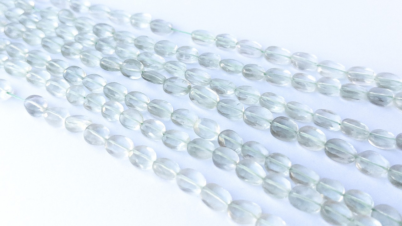 Green Amethyst | Faceted Oval | 6-7mm Bead Size | 20cm Strand Length video