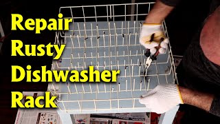 Repair a rusty dishwasher rack with a repair kit