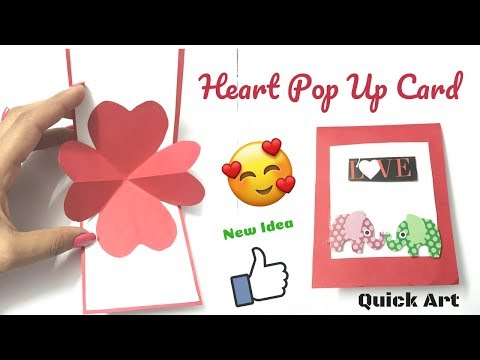 DIY | Heart Pop Up Card | Handmade Card | birthday card | Quick Art Video