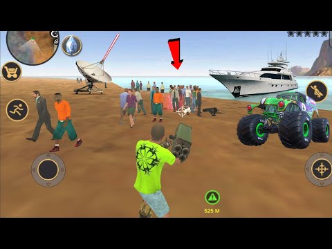 Vegas Crime Simulator(Vegas Hero With Big Crowd on Ground)Green Monster Truck - Android Gameplay HD