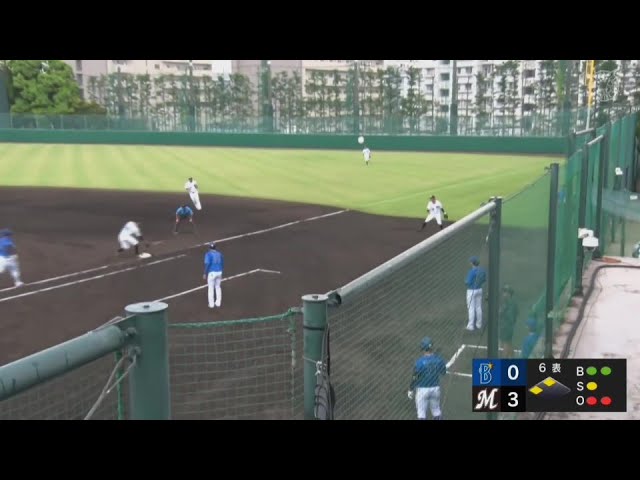 【ファーム】強い打球も逸らさない!! マリーンズ・上田希由翔 失点を防ぐ好プレー!!  2024年9月8日 千葉ロッテマリーンズ 対 横浜DeNAベイスターズ