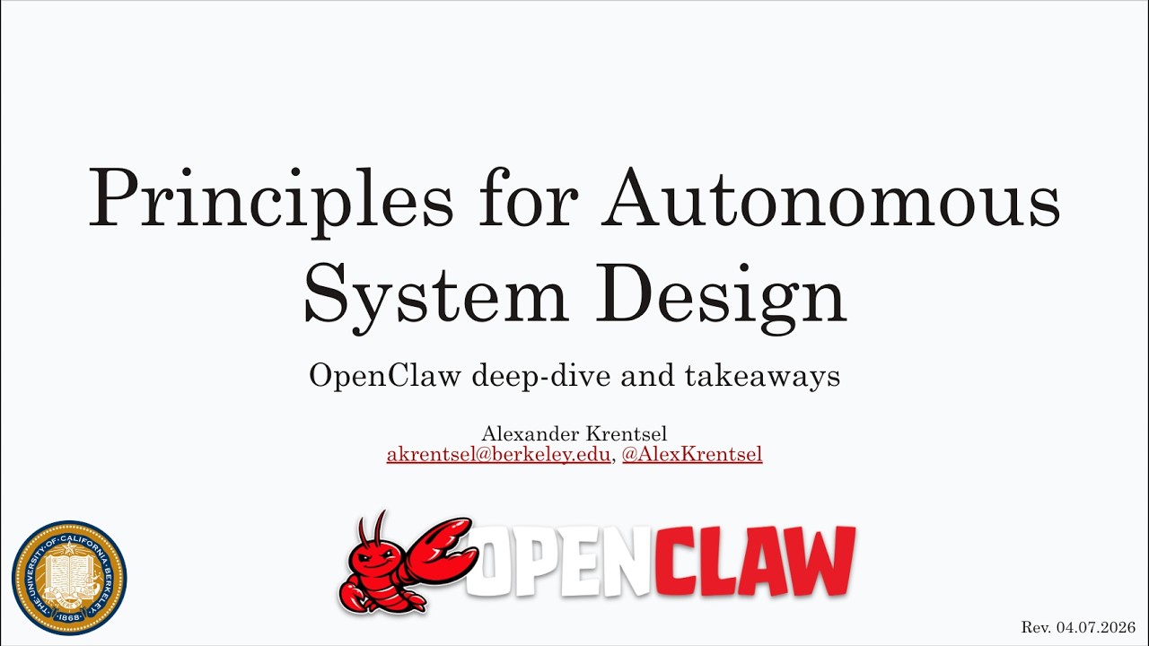 Principles for Autonomous System Design: OpenClaw Deep Dive